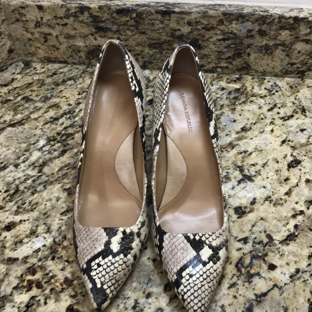 Snake skin faux heels